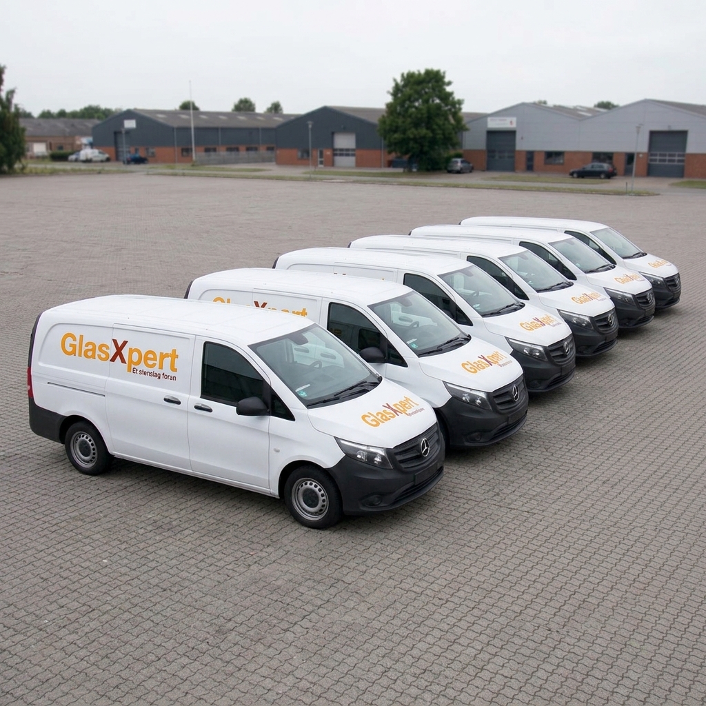 Glasxpert servicebiler klar til erhvervskunder